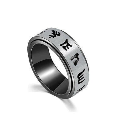 Six True Words Titanium Mantra Rotating Ring-Your Soul Place